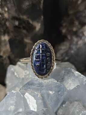 Genuine Natural Blue Sapphire 925 Sterling Silver Ring. Size 6